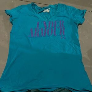 Blue and purple under armour tee
